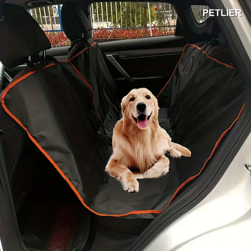 Funda de coche para perro tipo hamaca con perro en el asiento trasero